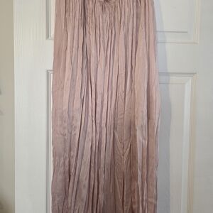 Topshop Light Pink Pleated Maxi Skirt